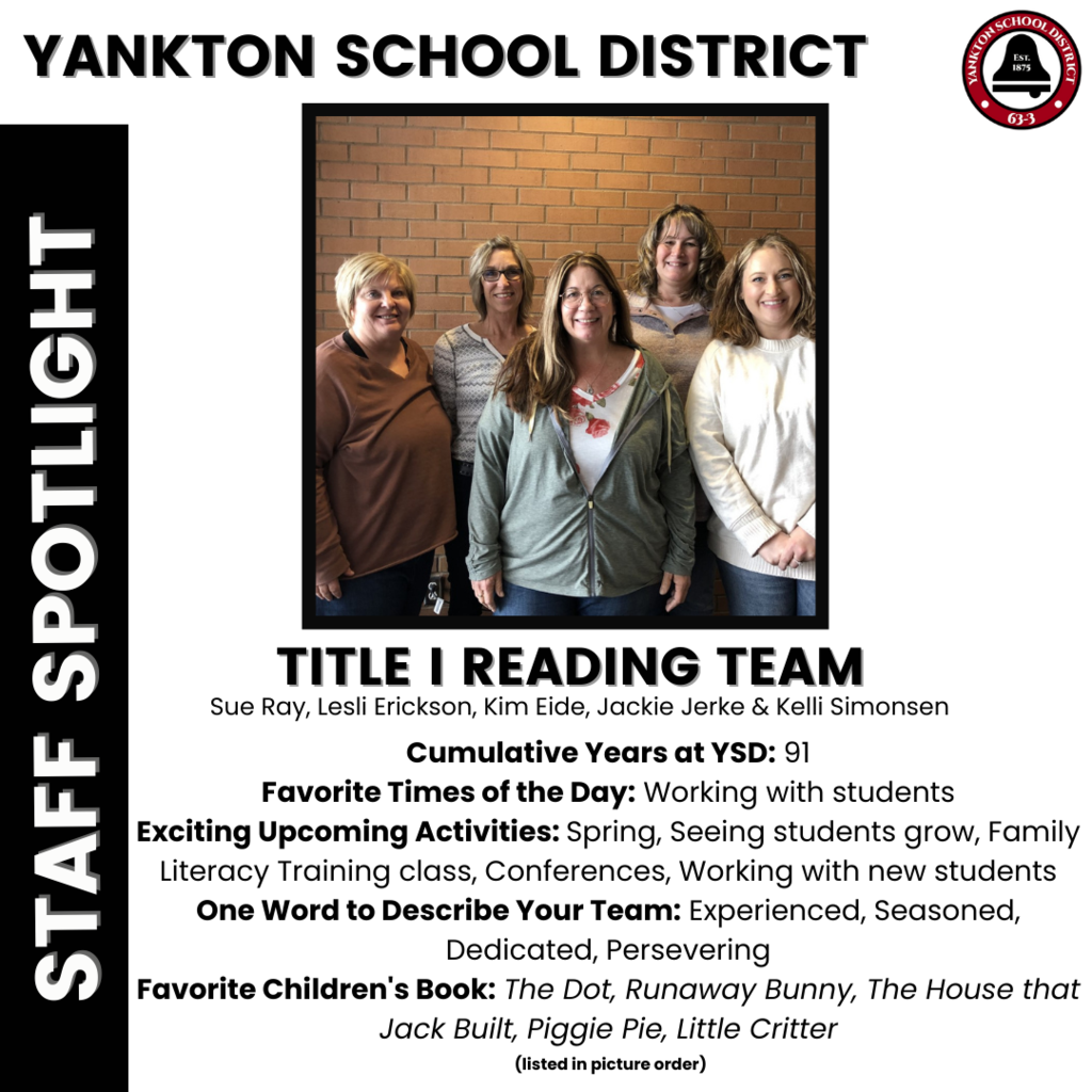 Title I Reading Team Staff Spotlight