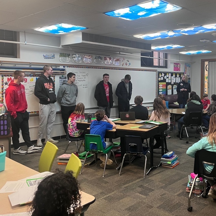 Yankton Bucks basketball players visited the Webster 4th and 5th graders! Thanks for being such great role models on and off the court!