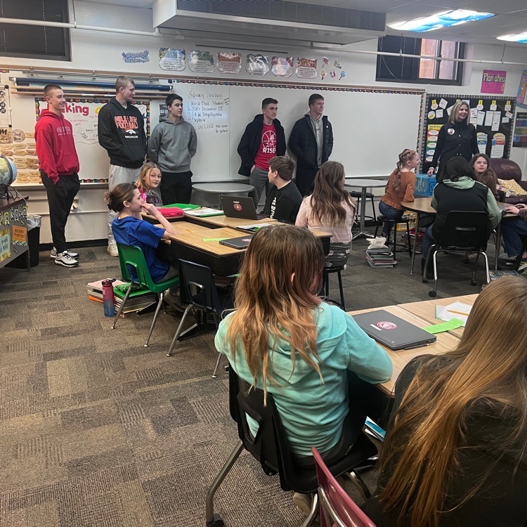 Yankton Bucks basketball players visited the Webster 4th and 5th graders! Thanks for being such great role models on and off the court! 