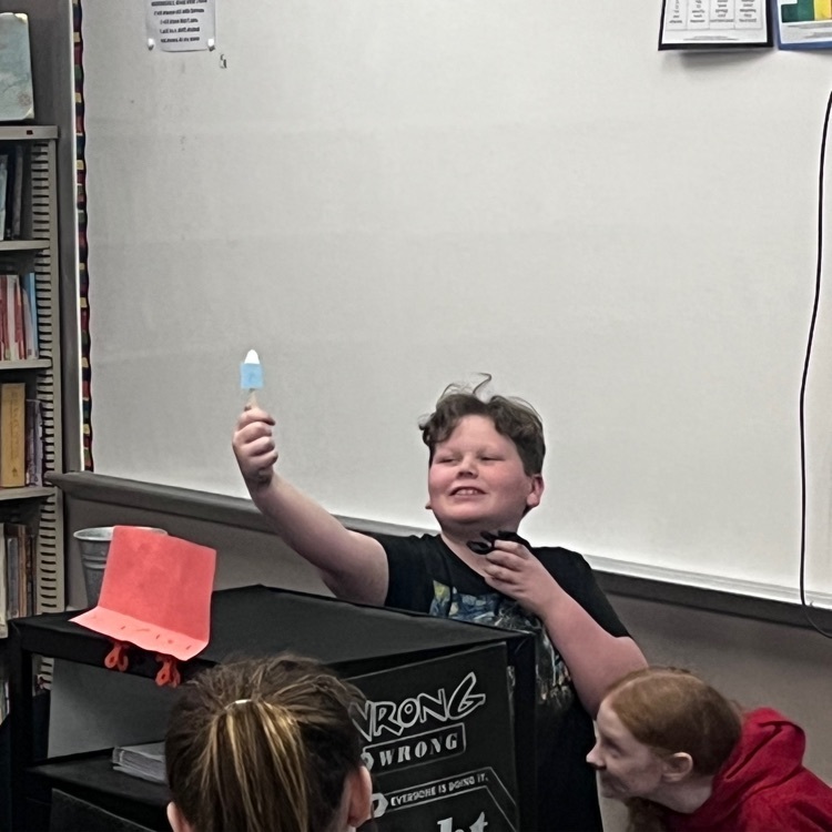 Webster 5th graders presenting their voice and choice westward expansion projects. We watched reader's theaters and puppet shows along with listening to guidebooks and a story.  