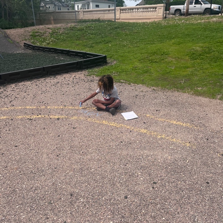 Webster 5th graders publishing their poems using sidewalk chalk! 