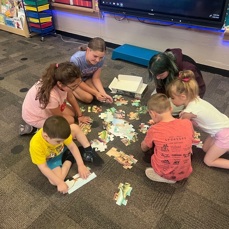 Webster 5th graders loved spending their afternoon with Mr. Schmitz's afternoon preschool class #toys #puzzles #coloring #danceparty
