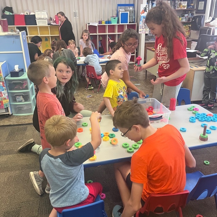 Webster 5th graders loved spending their afternoon with Mr. Schmitz's afternoon preschool class #toys #puzzles #coloring #danceparty